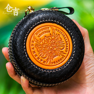 【蟒鳞龍藏】文玩收纳包！仓吉手工蟒蛇皮金刚菩提橄榄核桃手串盒