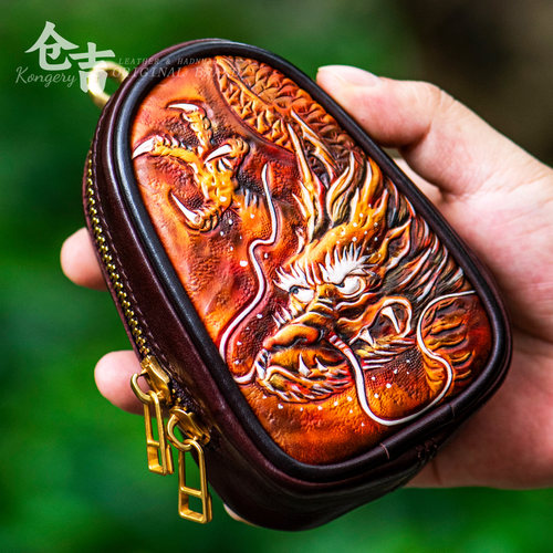 【雕龙器藏】文玩收纳包！仓吉手工金刚菩提橄榄核桃核手串包腰包