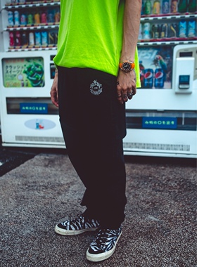 bboy新款四季 IM街头嘻哈街舞简约百搭复古刺绣牛仔裤潮牌长裤男