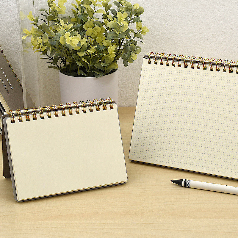 日本midori md余白台历式线圈笔记本绘图本立式设计空白点阵内页