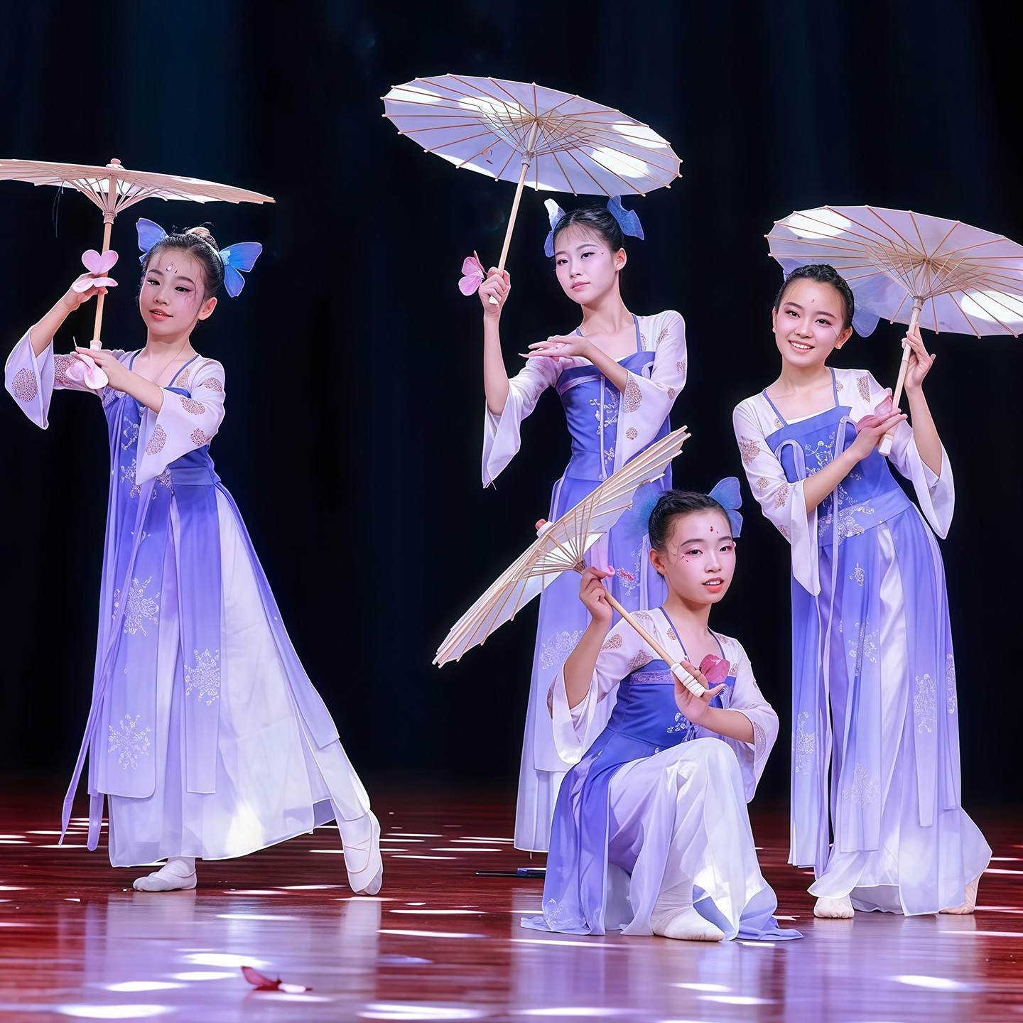 如梦令舞蹈儿童古典舞飘逸演出服女童汉服身韵纱衣伞道具表演服装