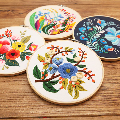 指间鲁绣刺绣帆布立体绣花材料包