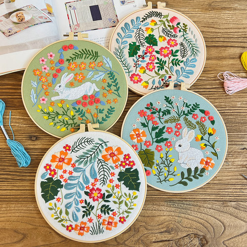 指间非遗鲁绣diy材料包手工刺绣立体绣花欧式布艺绣品法式刺子绣