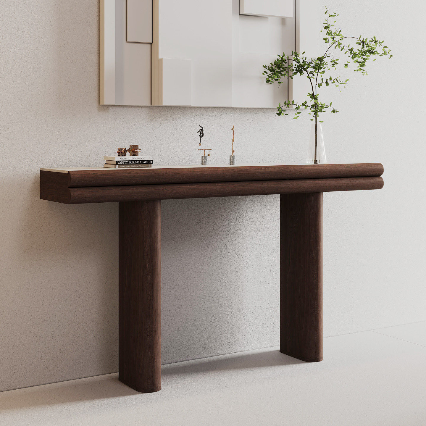 中古风大理石玄关台设计师款高级感入户门厅创意高端艺术玄关台桌