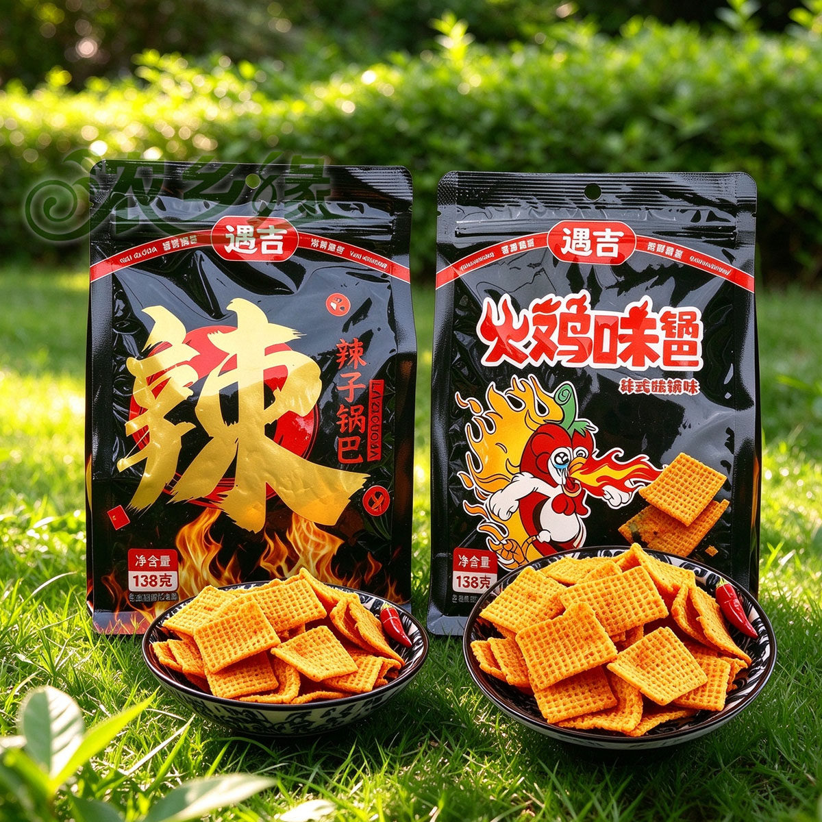 遇吉辣子锅巴138g袋装零食超辣爆辣锅巴小包装网红小吃办公室年货