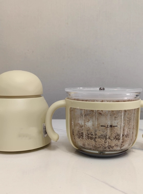 美的辅食机婴儿宝宝0.3升专用杯工具料理机玻璃碗全钢刀8叶刀盖子