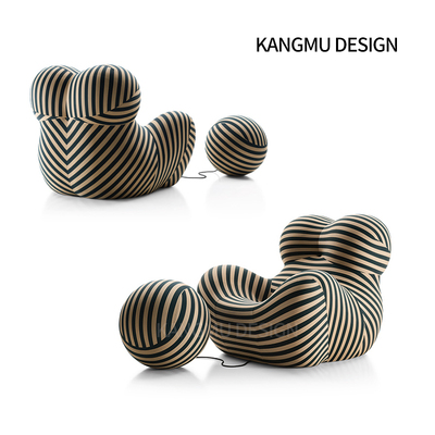 冰丝涤纶面料休闲单人沙发休闲椅