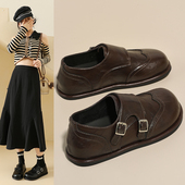 英伦风小皮鞋 百搭乐福鞋 平底防滑正装 布洛克女鞋 上班鞋 时尚 女单鞋