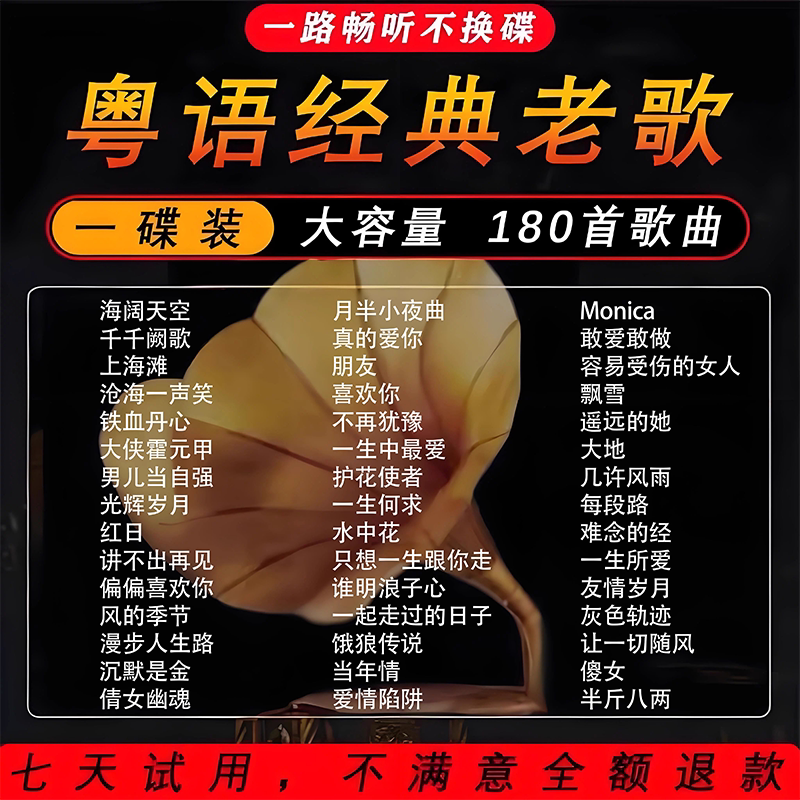 粤语经典老歌车载cd碟片8090怀旧宝丽金无损高品质汽车用音乐光盘