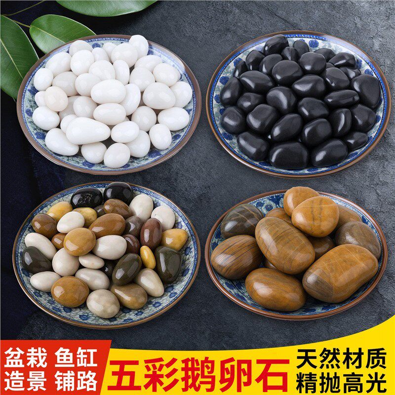 天然鹅卵石小石头石子雨花石原石庭院鱼缸花盆造景大鹅软石五彩石