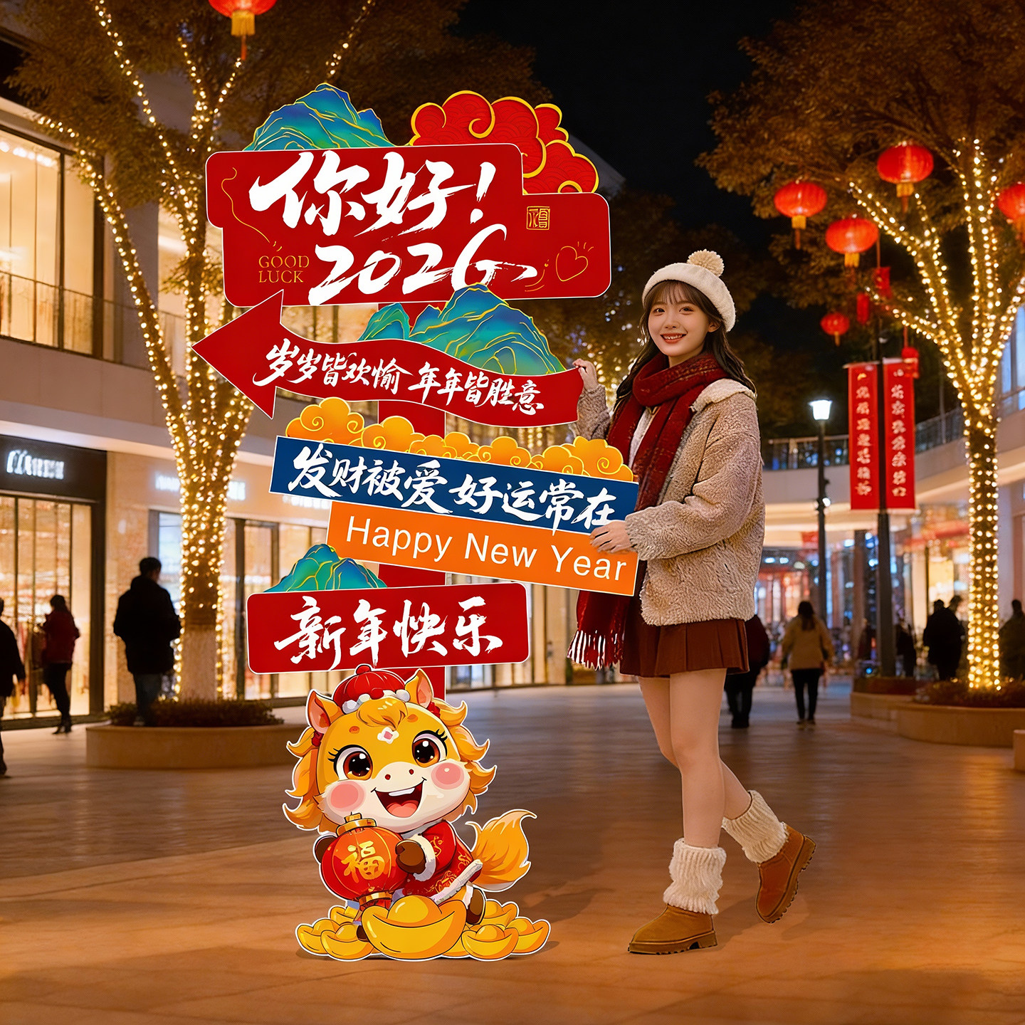 2026马年春节过年新年氛围布置装饰kt板店铺橱窗场景拍照打卡区,节庆用品/礼品,节日装扮用品,淘宝优惠券,粉丝福利购,淘宝优惠卷