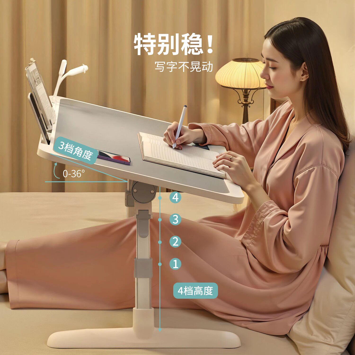 床上小桌子学习桌可折叠升降电脑桌书桌宿舍学生写字床用家用卧室坐地飘窗懒人笔记型电脑支架大号办公小桌板