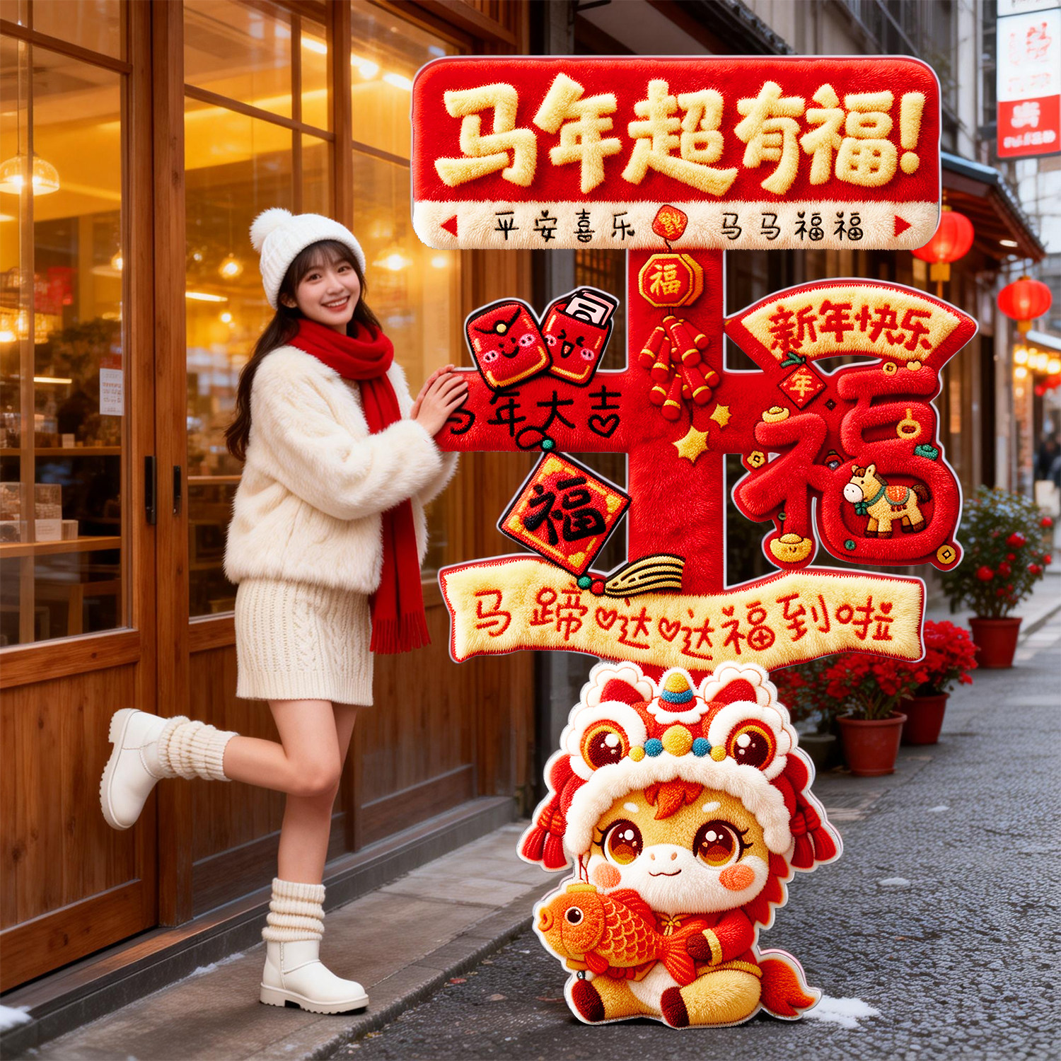 新年装饰氛围感场景布置2026过马年春节公司店铺门口拍照打卡kt板,节庆用品/礼品,节日装扮用品,淘宝优惠券,粉丝福利购,淘宝优惠卷