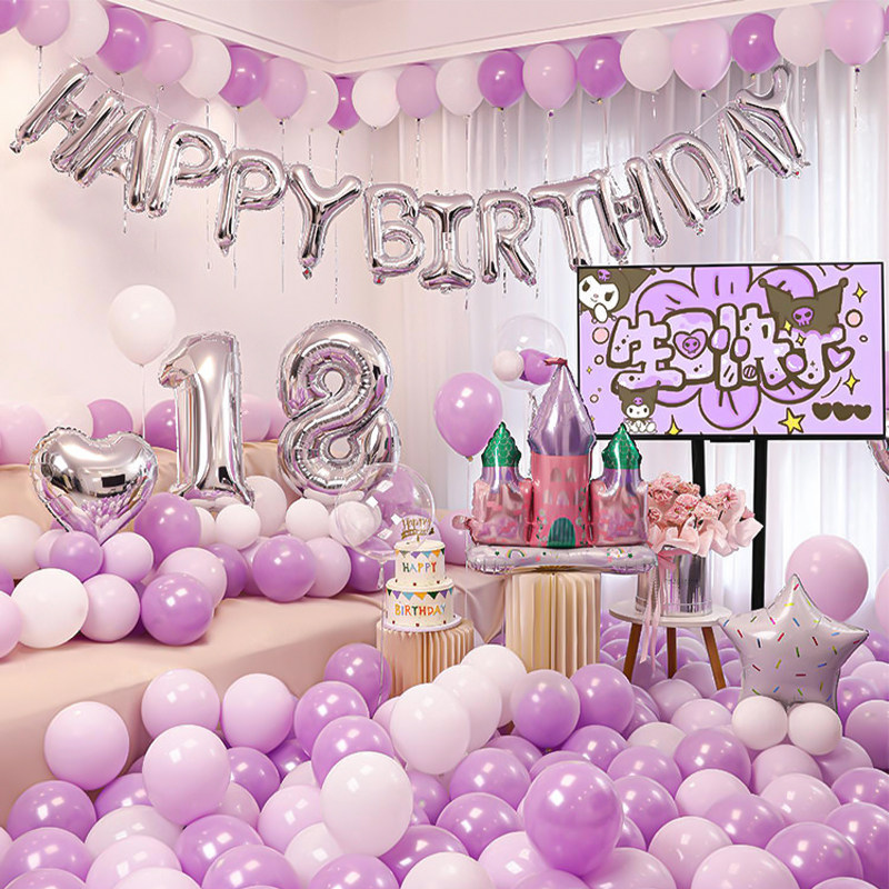 生日快乐气球派对18岁成人礼女孩男孩场景布置用品网红背景墙装饰,节庆用品/礼品,气球,淘宝优惠券,粉丝福利购,淘宝优惠卷