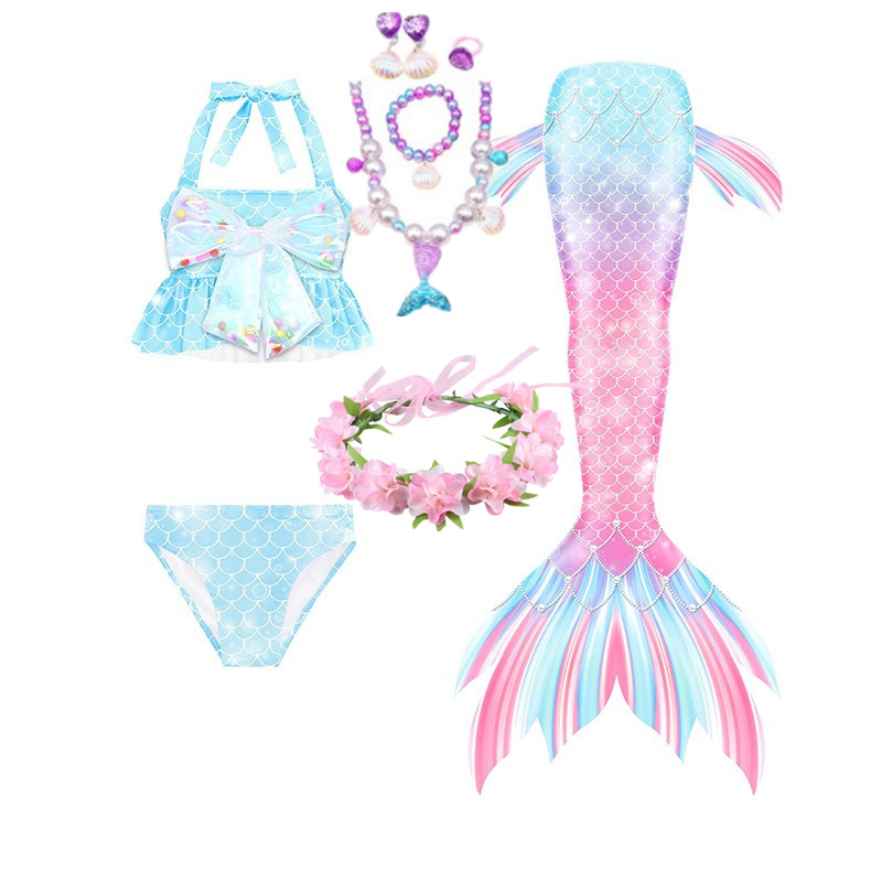 美人鱼鱼尾巴女童小孩泳装女童