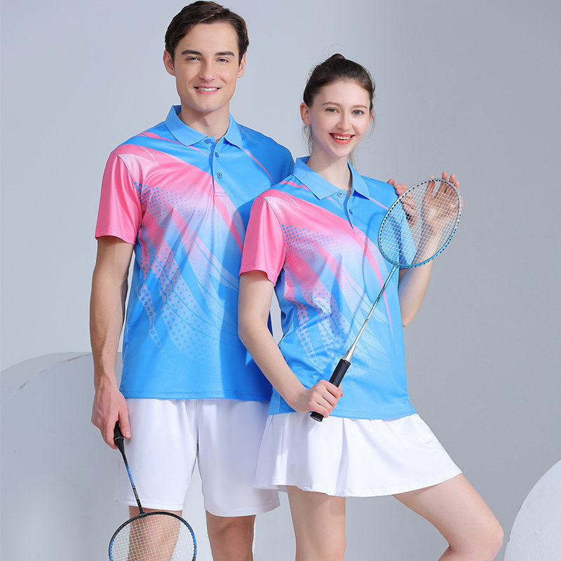 男女速干羽毛球服排球服定制印字图片