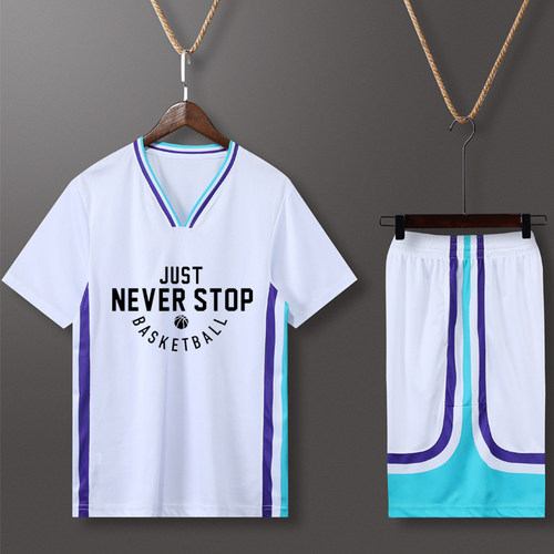 广东队定制白色带袖篮球服套装