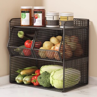 厨房置物架台面家用多功能蔬菜转角架收纳层架多层菜篮子放果蔬架