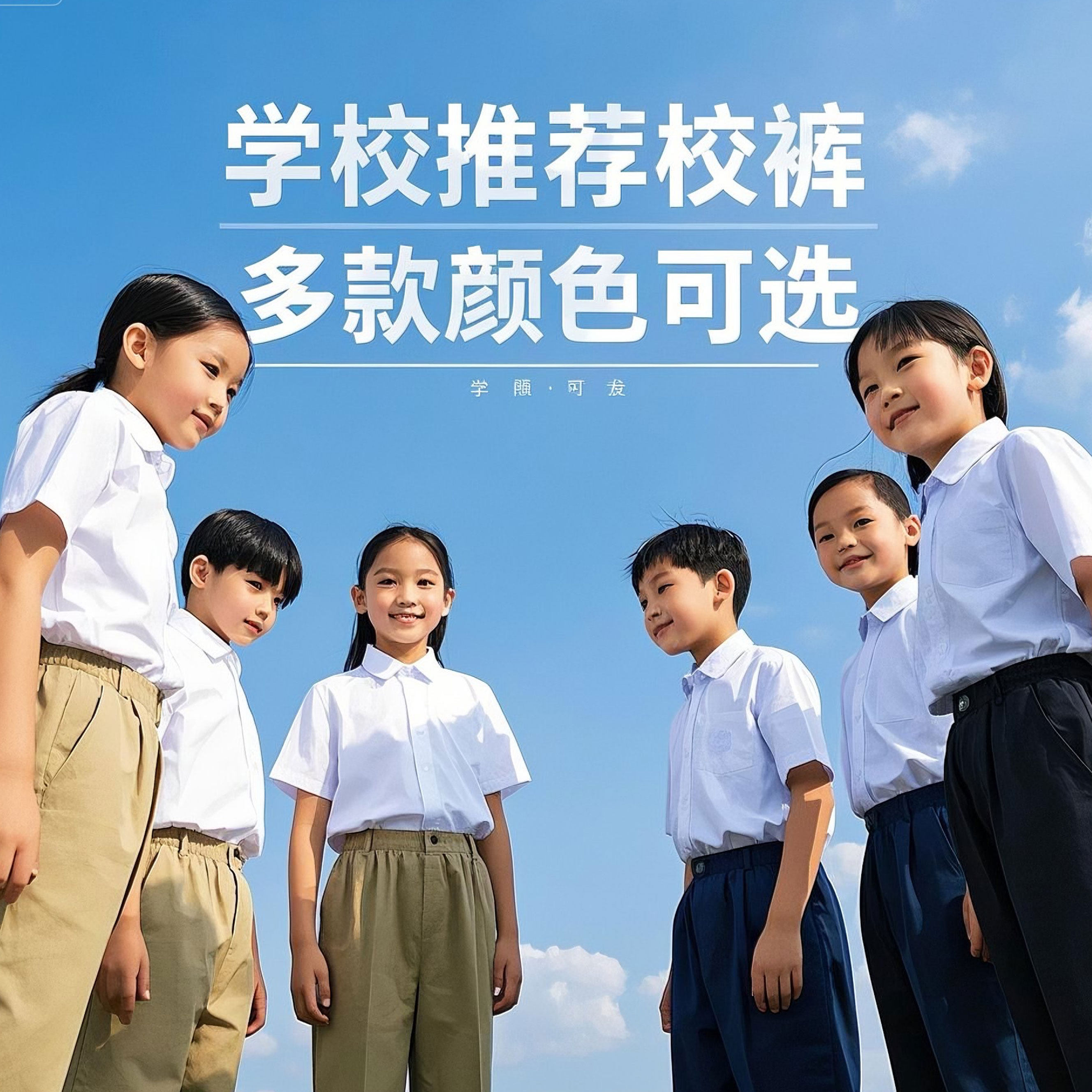 男童西裤儿童春秋款黑卡其藏青色小学生校裤女松紧腰演出校服裤子