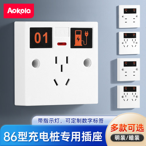 充电桩专用插座带灯送编号贴