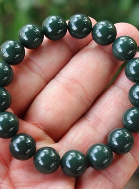 天然新疆和田玉青玉塔青手链