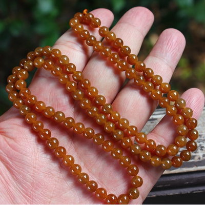 天然新疆和田玉糖玉佛珠