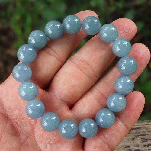 冰糯种紫罗兰天然翡翠A货手链