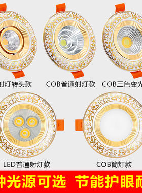 陶瓷北欧美式led 筒灯天花灯 嵌入式cob射灯客厅维修变压器 内胆