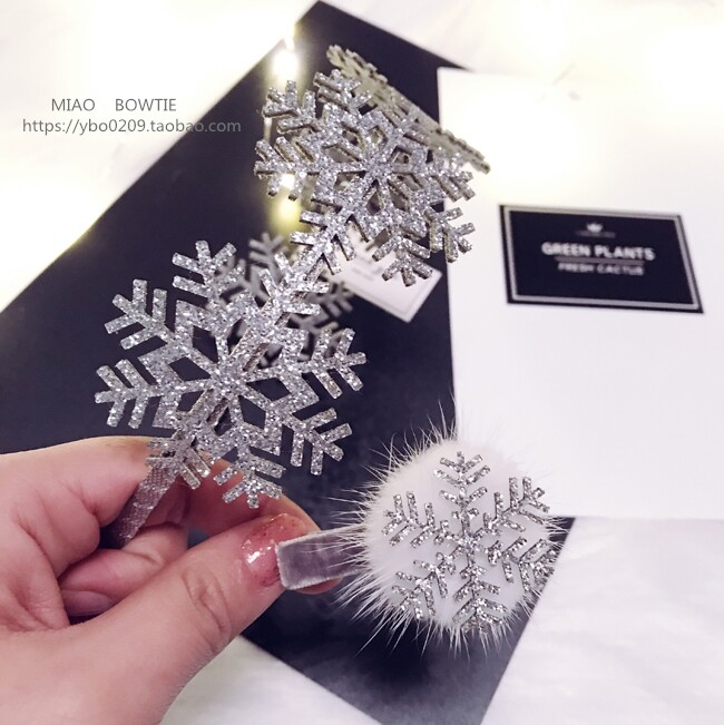 [MIAO BOWTIE]韩国进口材料手工定制不掉粉闪布雪花发箍发夹|ruв категории Украшения,ювелирные изделия, шпилька - от Buy2taobao.com для оказания профессиональной услуги покупки агента Taobao