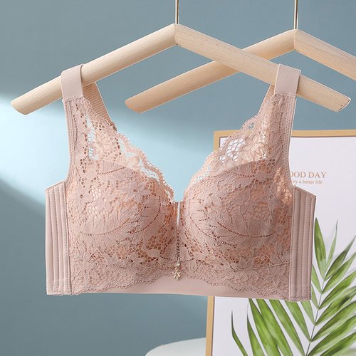 乳胶内衣女薄款大胸显小无钢圈聚拢调整型收副乳防下垂外扩文胸罩 - 封面