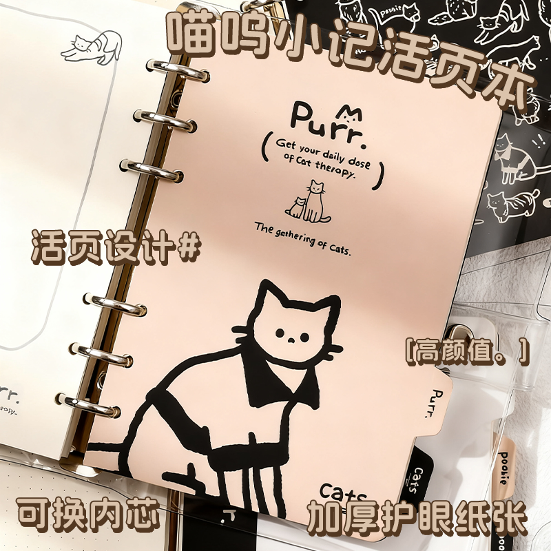 高颜值透明软皮活页笔记本