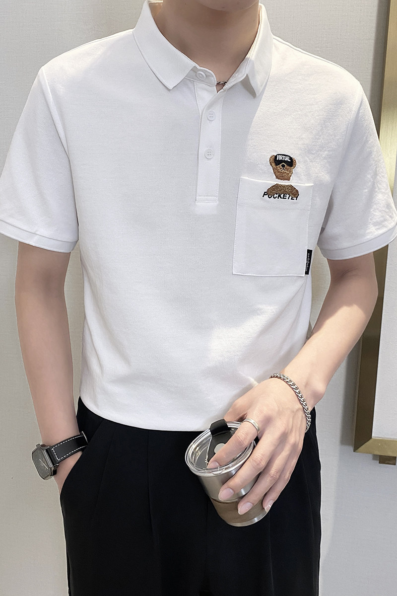 PL1135-P58控782025春夏新款韩版POLO衫男士短袖翻领T恤保罗衫黑,男装T恤,星座1101-1