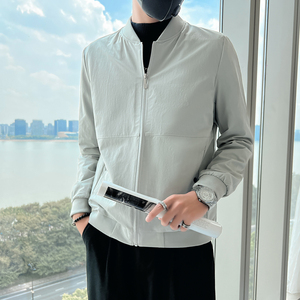 JK2202 P88控118 男士百搭外套简约男装新款春季上衣潮流夹克衫灰图片