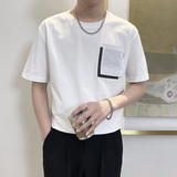 T8011-P55控752025春夏新款短袖T恤男时尚宽松休闲百搭体恤衫白，男装T恤，星座1101-1