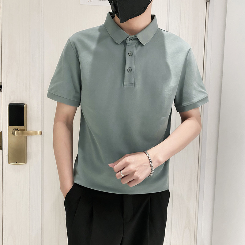6888特P38控58高品质不起球不褪色不变形9色纯色POLO衫男短袖绿色,男装T恤,星座1101-1