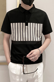 6885-P58控782025春夏款时尚拼接POLO衫男翻领短袖T恤保罗衫白色，男装T恤，星座1101-1