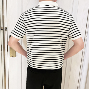 PL1166-P58控78 2025春夏时尚条纹POLO衫男韩版百搭短袖翻领T恤潮图片