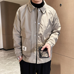 JK02 P98控138 秋季工装夹克男韩版宽松翻领外套潮流青年休闲男装图片