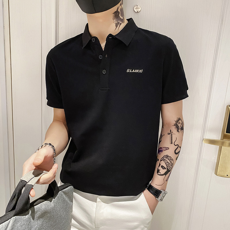 6675P55控782025夏季男士修身短袖翻领POLO衫刺绣保罗衫短袖T恤,男装T恤,星座1101-1