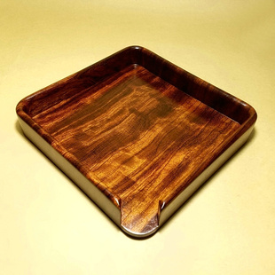 普洱茶饼分茶盘花梨木整块实木一体撬茶托盘开拆茶饼高端大漆茶具