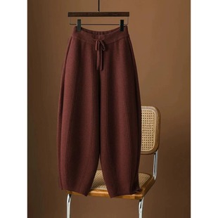 双面绒镰刀裤 高腰哈伦休闲弯刀裤 女秋季 2025宽松阔腿裤 潮 新款 大码