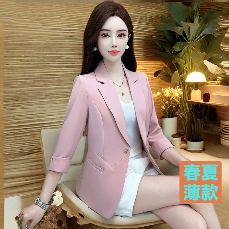 春夏新款高档洋气小西装外套女秋季韩版修身显瘦气质西服女士上衣