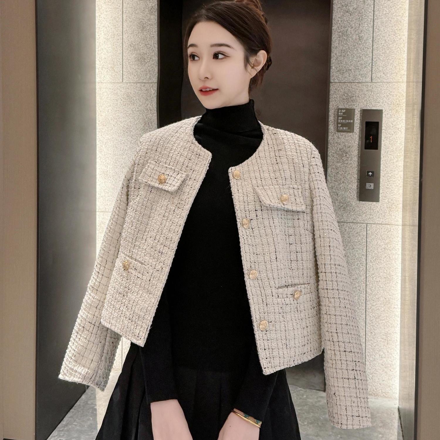 2025春秋新款小香风外套女短款复古设计感显瘦名媛气质高级感上衣