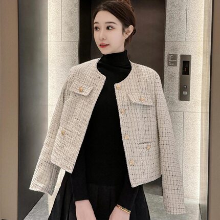 2025春秋新款小香风外套女短款复古设计感显瘦名媛气质高级感上衣