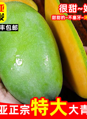 顺丰海南三亚大青芒果青皮新鲜
