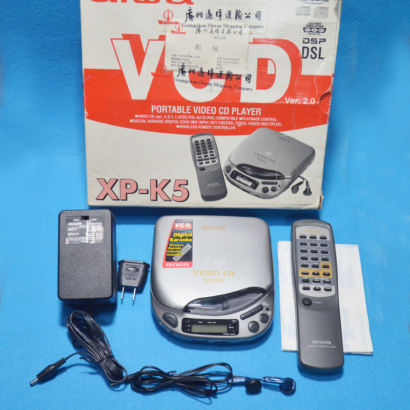 2手经典爱华AIWA老式CD/VCD机透明开窗DSL重低音CD台机小全套