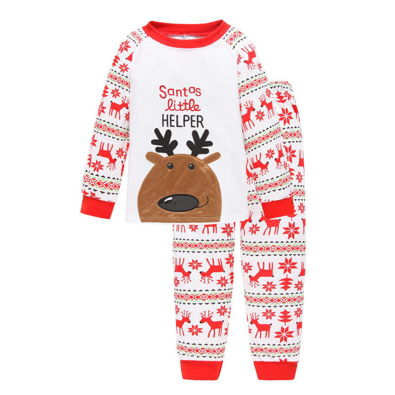 FOREIGN TRADE SPRING AUTUMN AND WINTER NEW CARTOON SANTA CLAUS COTTON MEN WOMEN AND CHILDREN LONG SLEEVE PAJAMAS LOUNGEWEAR TWO-PIECE SET