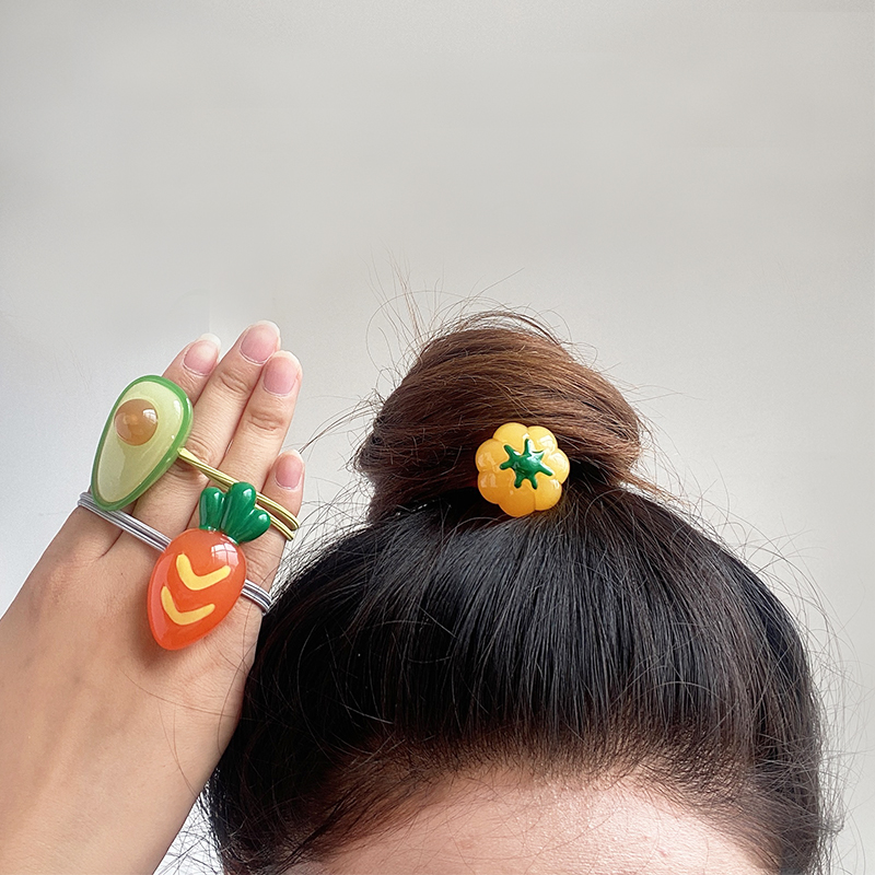 甜美水果发绳可爱樱桃草莓少女清新ins发圈 皮筋头绳果冻感牛油果