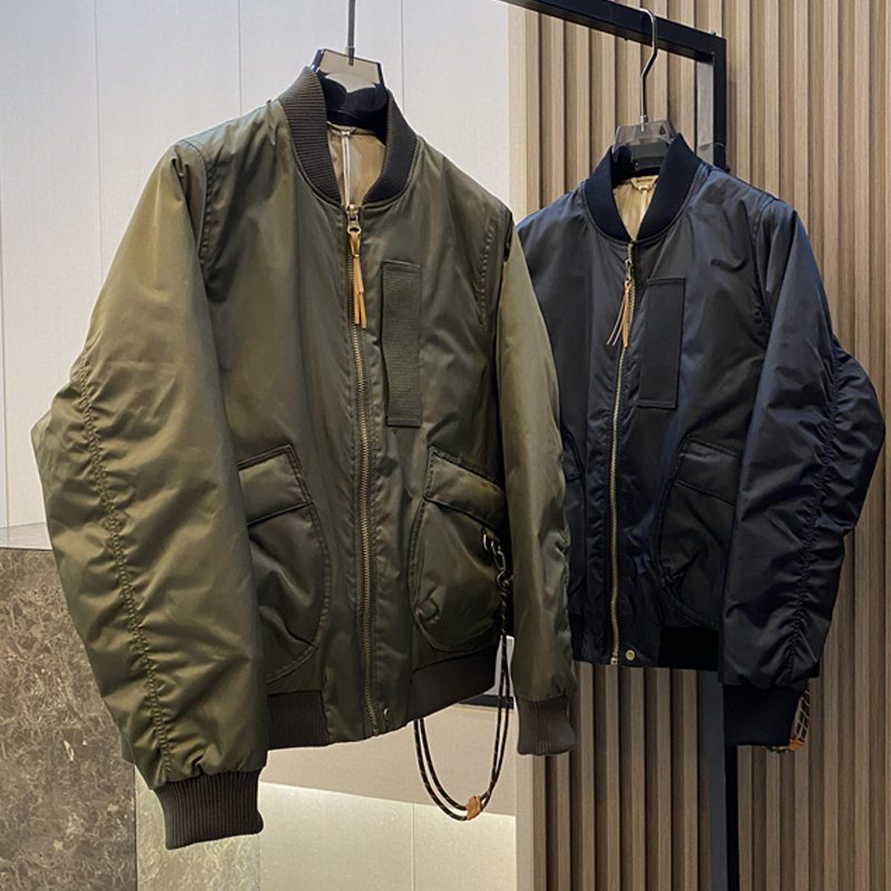 日系工装棒球领休闲防风男羽绒服