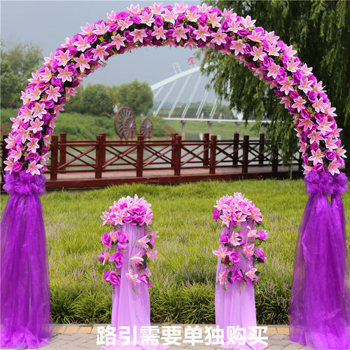 婚庆花门绢花拱门开业店庆活动拱门婚礼装饰花架结婚布置拱门花u.